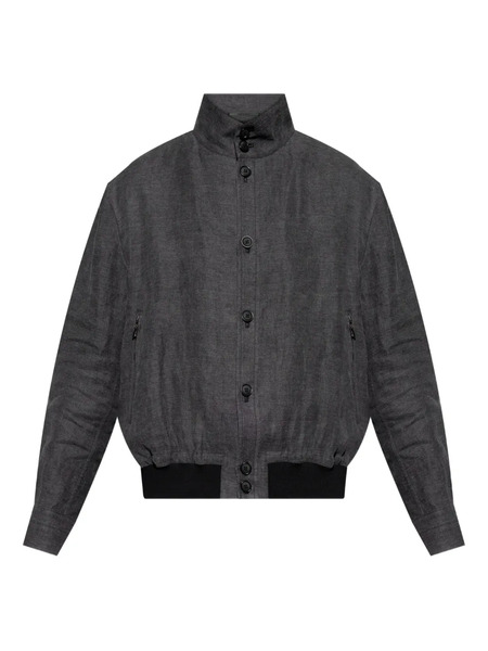  Giorgio Armani Button-up Bomber Jacket - Grey 