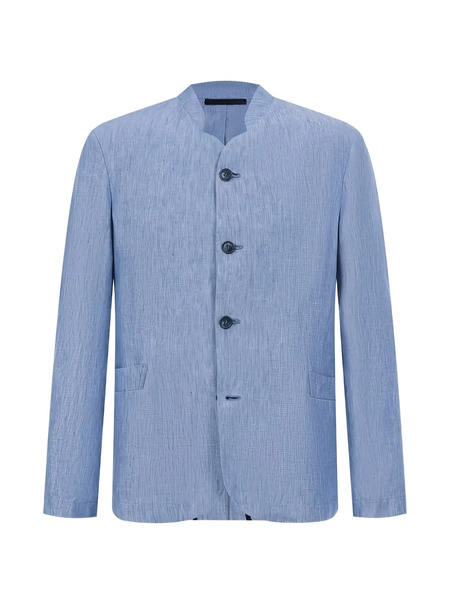 Giorgio Armani Buttoned Collared Jacket - Blue 
