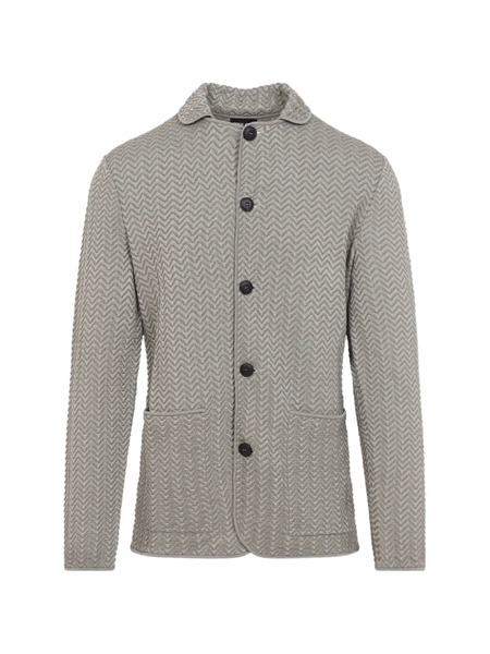 Giorgio Armani Buttoned Textured Jacket - Grey 