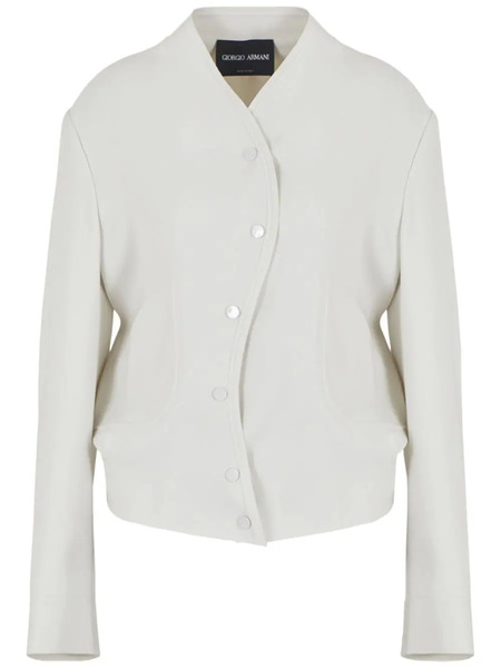  Giorgio Armani Collarless Drop-shoulder Jacket - Neutrals 