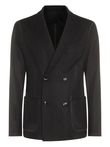  Giorgio Armani Double-breasted Patch-pocket Jacket - Black 