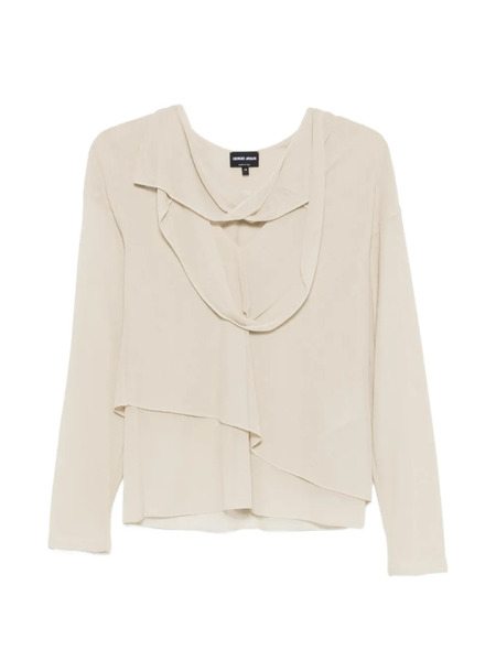  Giorgio Armani Draped Layered Blouse - Neutrals 