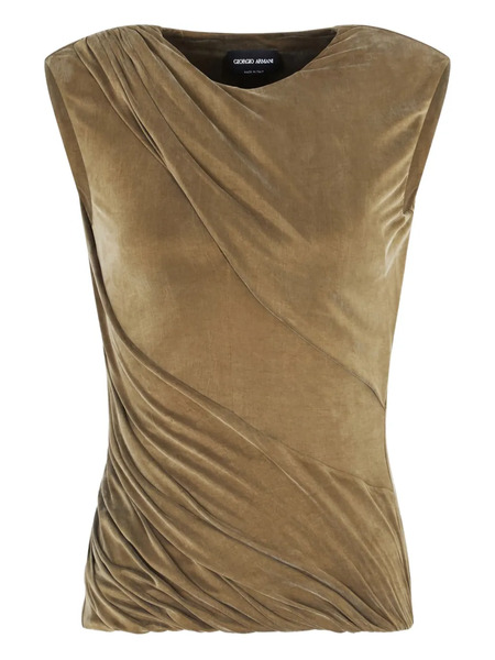  Giorgio Armani Draped Top - Brown 