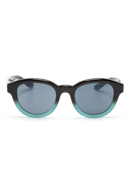  Giorgio Armani Gradient Round-frame Sunglasses - Blue 