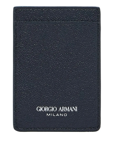  Giorgio Armani Leather Cardholder - Blue 