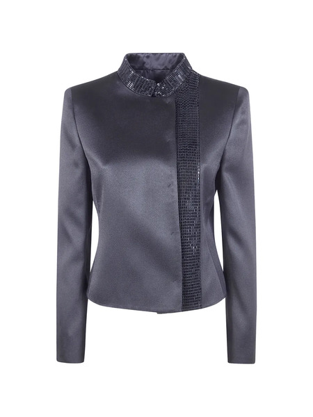  Giorgio Armani Mandarin-collar Jacket - Grey 