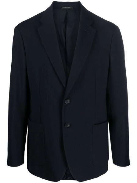  Giorgio Armani Micro-canneté Effect Notched-lapel Blazer - Blue 