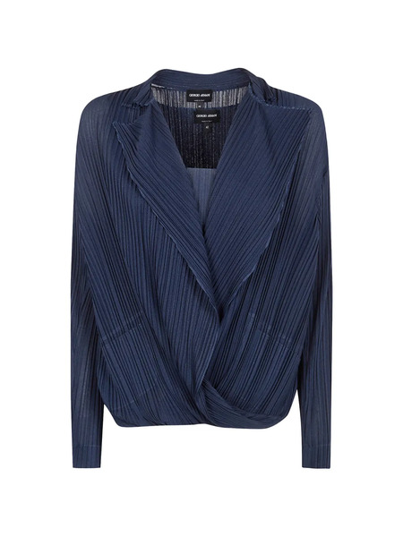  Giorgio Armani Pleated Blouse - Blue 