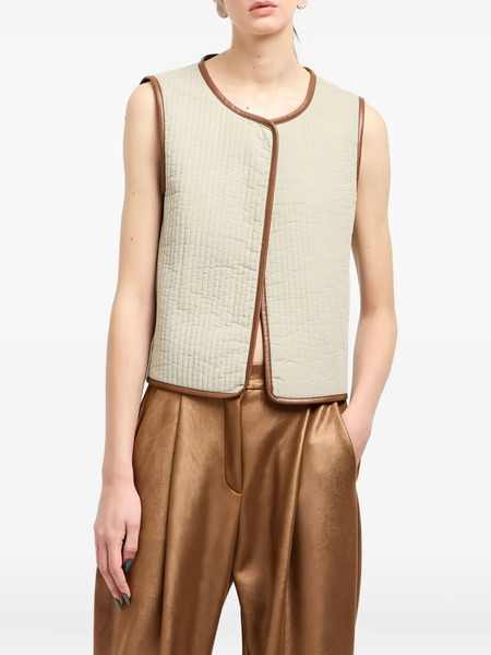  Giorgio Armani Quilted Silk Vest - Neutrals 