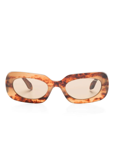  Giorgio Armani Rectangle-frame Tinted Sunglasses - Brown 