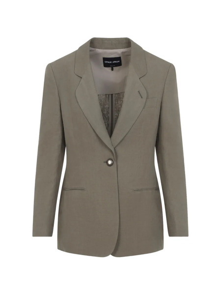  Giorgio Armani Single-button Linen Jacket - Neutrals 