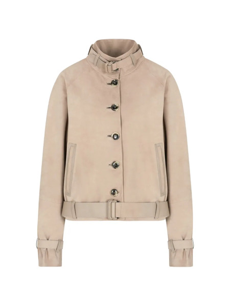  Giorgio Armani Stand-collar Leather Jacket - Neutrals 