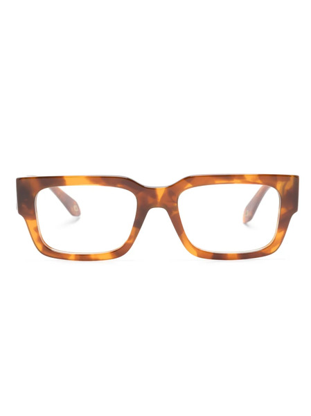  Giorgio Armani Tortoiseshell Rectangle-frame Glasses - Brown 