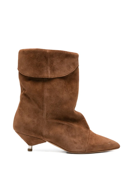  Gisel Moire Miriam Pointed-toe Boots - Brown 