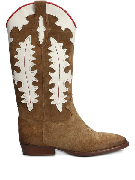 Gisel Moire 30mm Kansas Cowboy Boots - Brown 