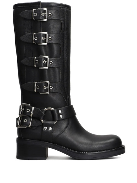  Gisel Moire 50mm Windsor Boots - Black 