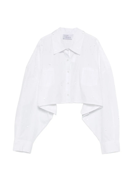  Giuseppe Di Morabito Bead-embellished Cropped Shirt - White 