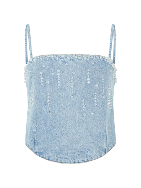  Giuseppe Di Morabito Beaded Sleeveless Top - Blue 