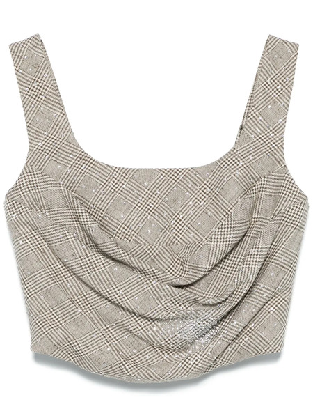  Giuseppe Di Morabito Check-pattern Corset Top - Neutrals 