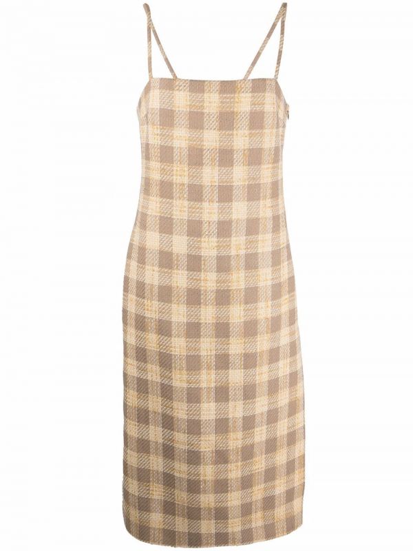  Giuseppe Di Morabito Checked Midi Dress - Neutrals 
