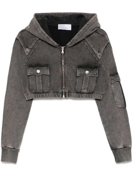  Giuseppe Di Morabito Cropped Hoodie - Grey 