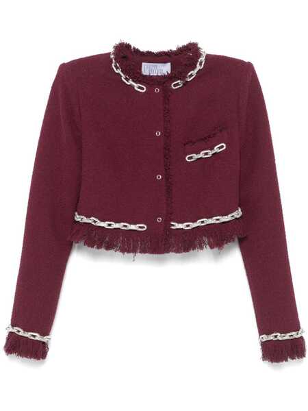  Giuseppe Di Morabito Crystal-chain Cropped Jacket - Purple 