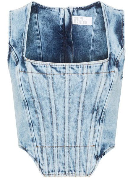  Giuseppe Di Morabito Denim Corset Top - Blue 