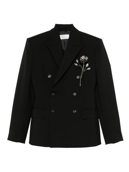  Giuseppe Di Morabito Double-breasted Floral-brooch Blazer - Black 