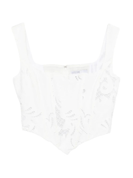  Giuseppe Di Morabito Embroidered Crop Top - White 