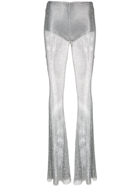  Giuseppe Di Morabito Fishnet Palazzo Trousers - Silver 