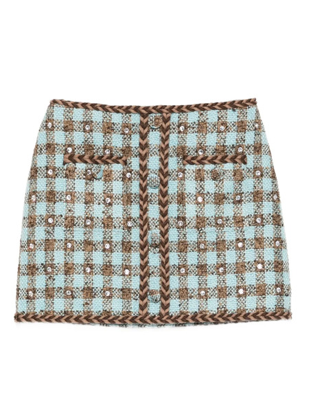  Giuseppe Di Morabito Gingham-pattern Tweed Skirt - Blue 