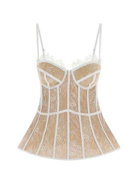 Giuseppe Di Morabito Lace Bustier Top - Neutrals 