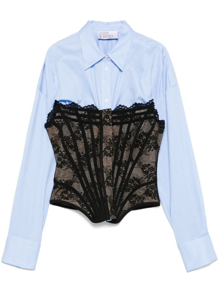  Giuseppe Di Morabito Layered-design Striped Shirt - Blue 