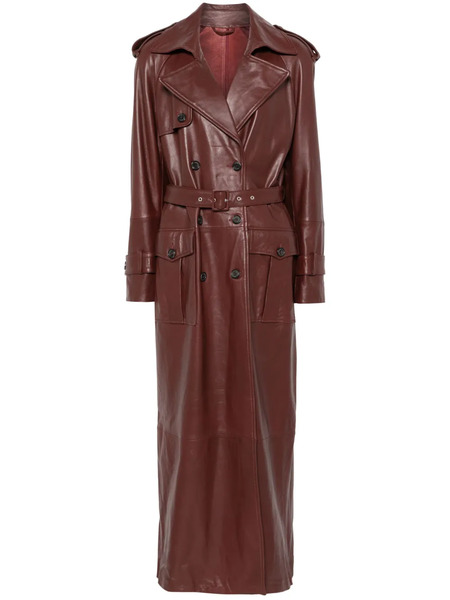  Giuseppe Di Morabito Leather Trench Coat - Red 