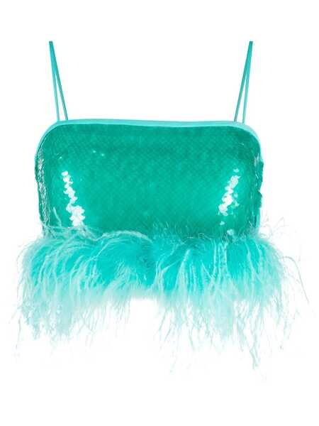  Giuseppe Di Morabito Sheer Crystal-embellished Top - Blue 