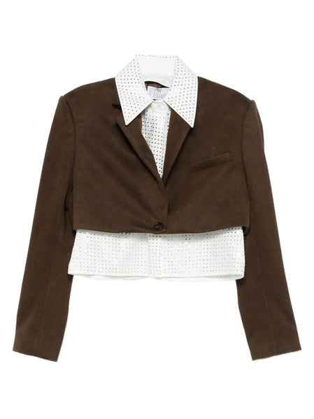  Giuseppe Di Morabito Single-breasted Cropped Jacket - Brown 