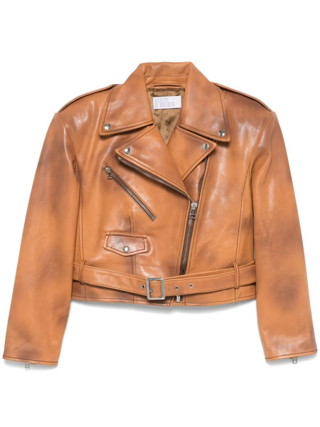  Giuseppe Di Morabito Spray-paint Effect Biker Jacket - Brown 