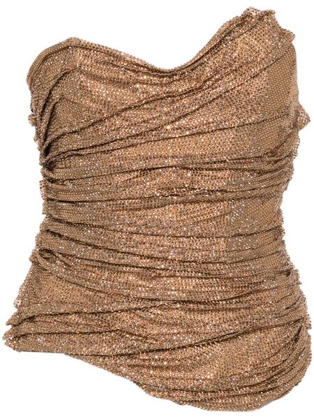  Giuseppe Di Morabito Strapless Corset Top - Gold 