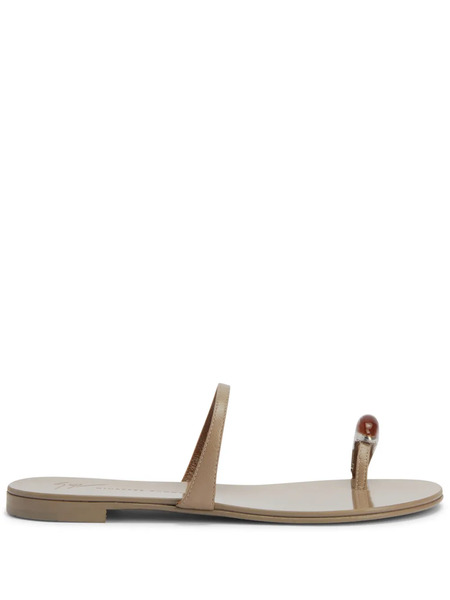  Giuseppe Zanotti Acates Ring Leather Sandals - Neutrals 