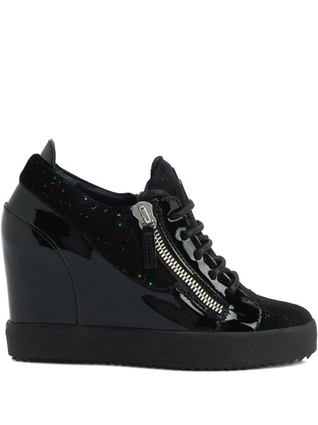  Giuseppe Zanotti Addy Wedge Glitter-panel Sneakers - Black 