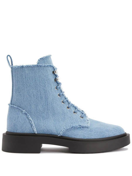  Giuseppe Zanotti Adric Combat Boots - Blue 