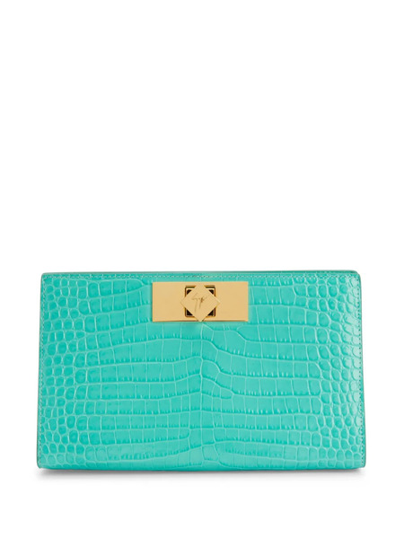  Giuseppe Zanotti Annhita Leather Clutch - Blue 