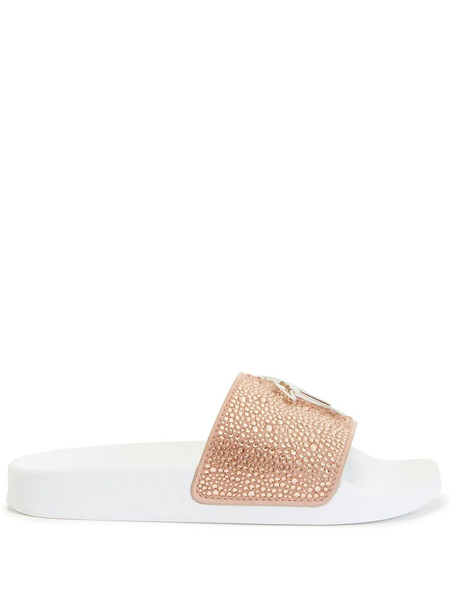  Giuseppe Zanotti Brett Embellished Slides - Pink 