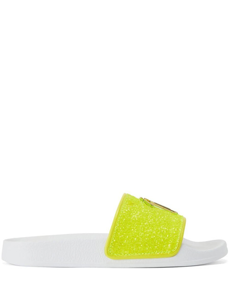  Giuseppe Zanotti Brett Glitter Slides - Yellow 