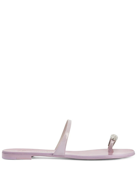  Giuseppe Zanotti Crystal-embellished Flat Slides - Pink 
