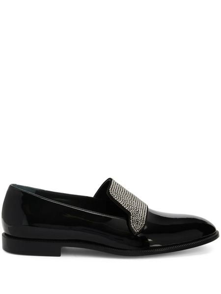  Giuseppe Zanotti Eflamm Crystal Embellished Loafers - Black 