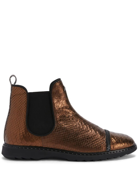  Giuseppe Zanotti Embossed-crocodile Leather Ankle Boots - Brown 