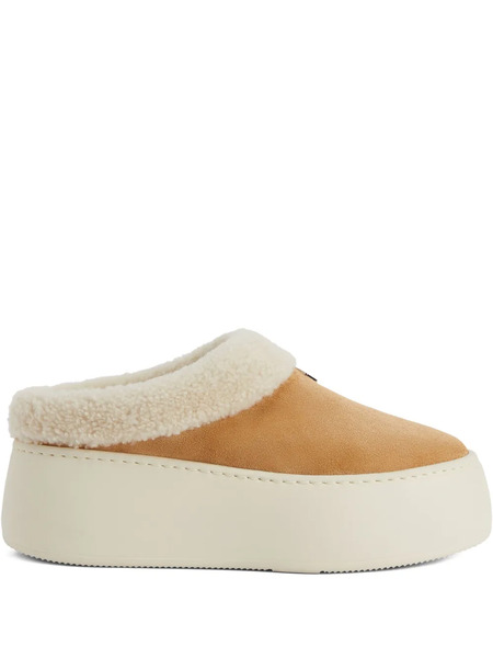  Giuseppe Zanotti Faux-shearling Platform Clogs - Brown 