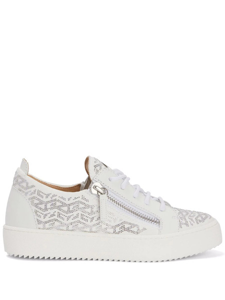  Giuseppe Zanotti Gail Monogram Sneakers - White 