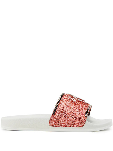  Giuseppe Zanotti Glitter-embellished Halley Slides - Pink 
